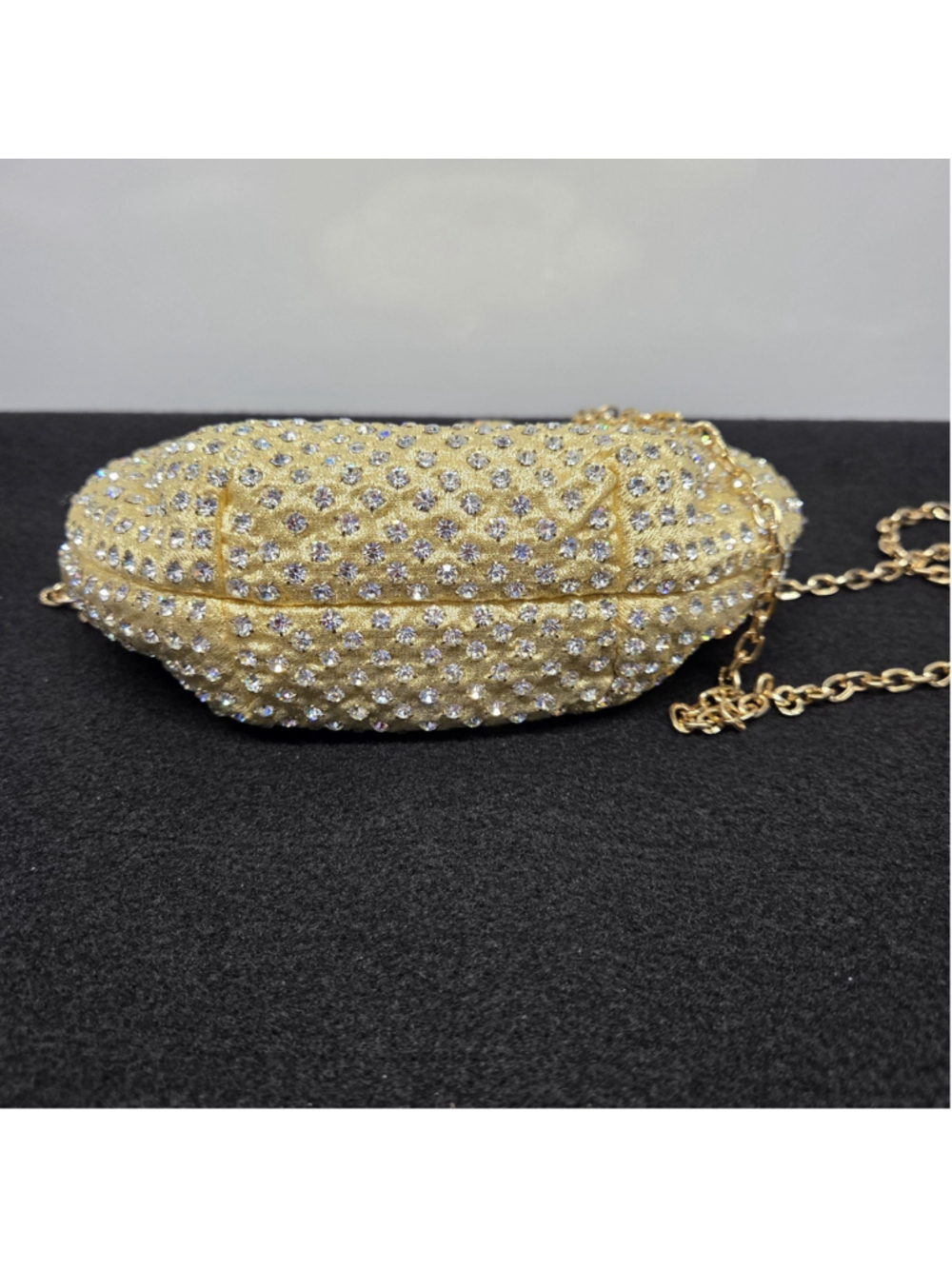 Vintage-style Gold Kiss lock Evening Clutch Glamour Retro Whimsigoth - Picture 6 of 10